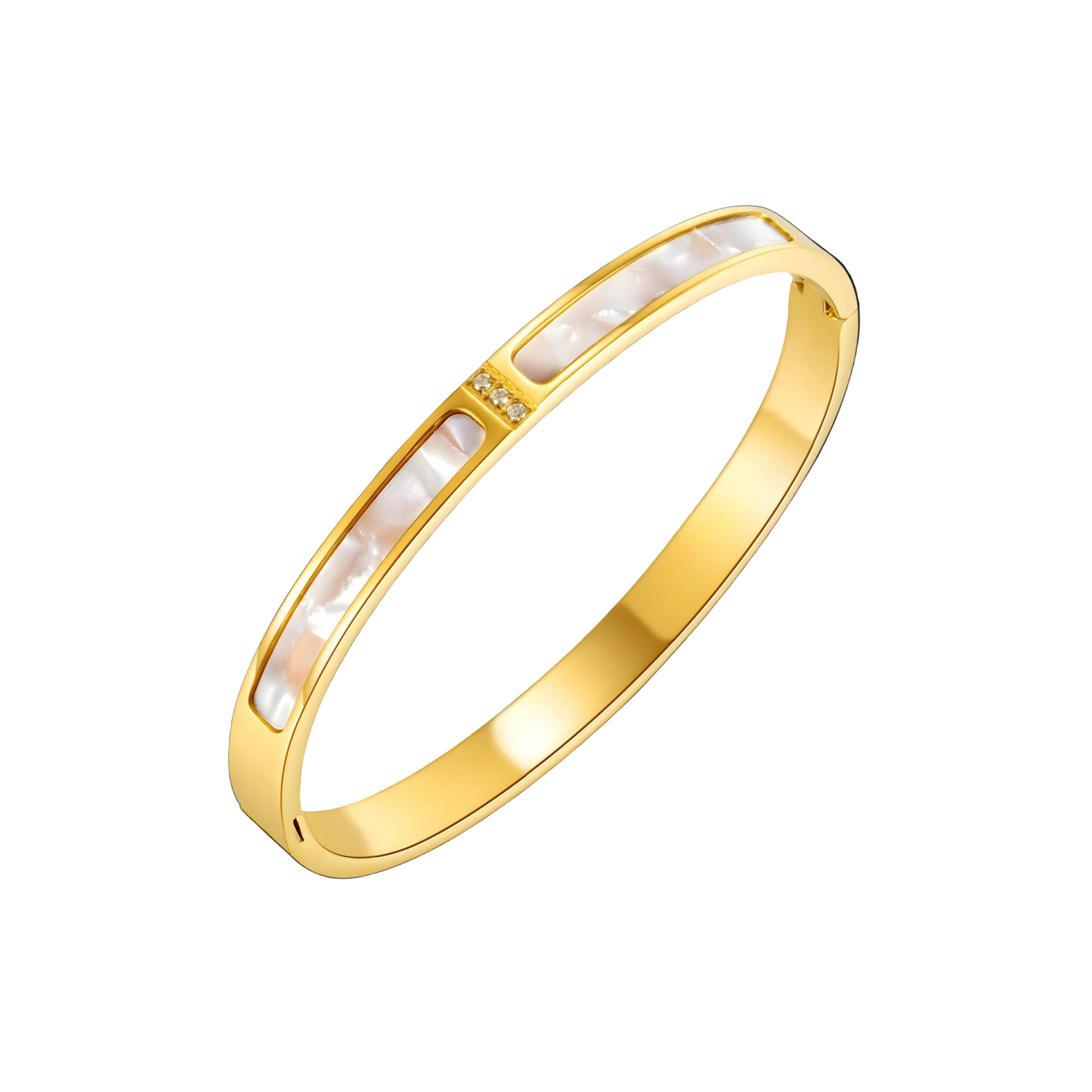 18k Gold Waterproof Jewellery and Sweatproof Jewellery Bangle Bracelet - black background