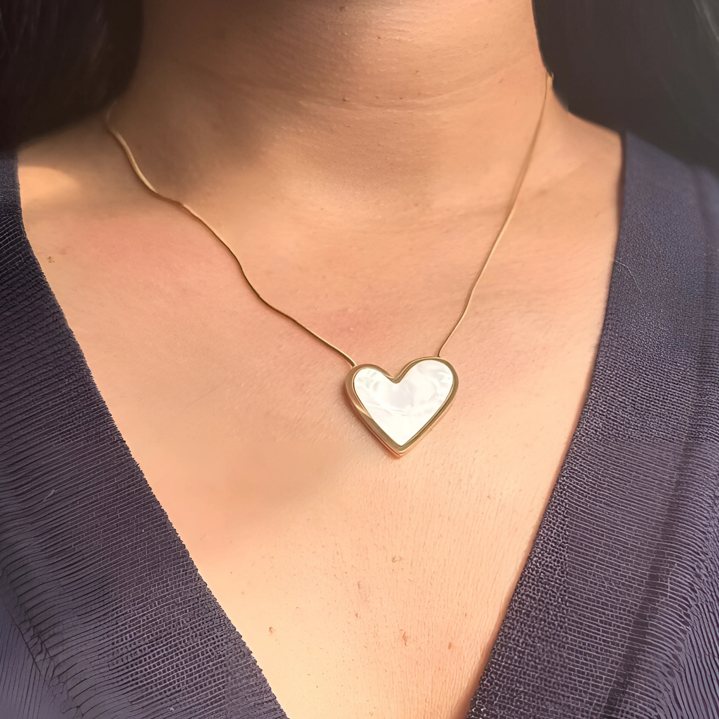 18k Gold Waterproof Jewellery and Sweatproof Jewellery Necklace - neck image