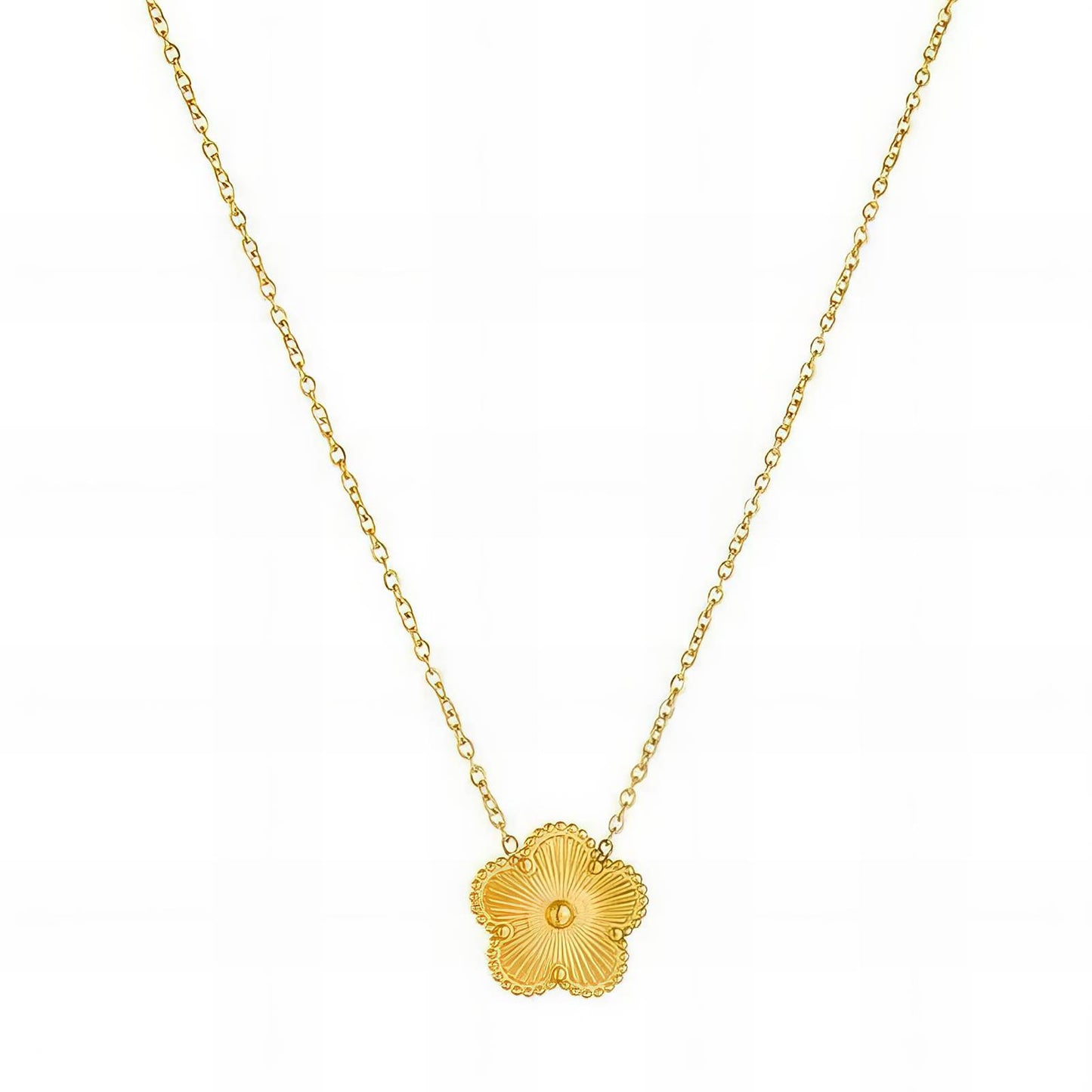 18k Gold waterproof jewellery and sweatproof jewellery Necklace Gold Flower Pendant