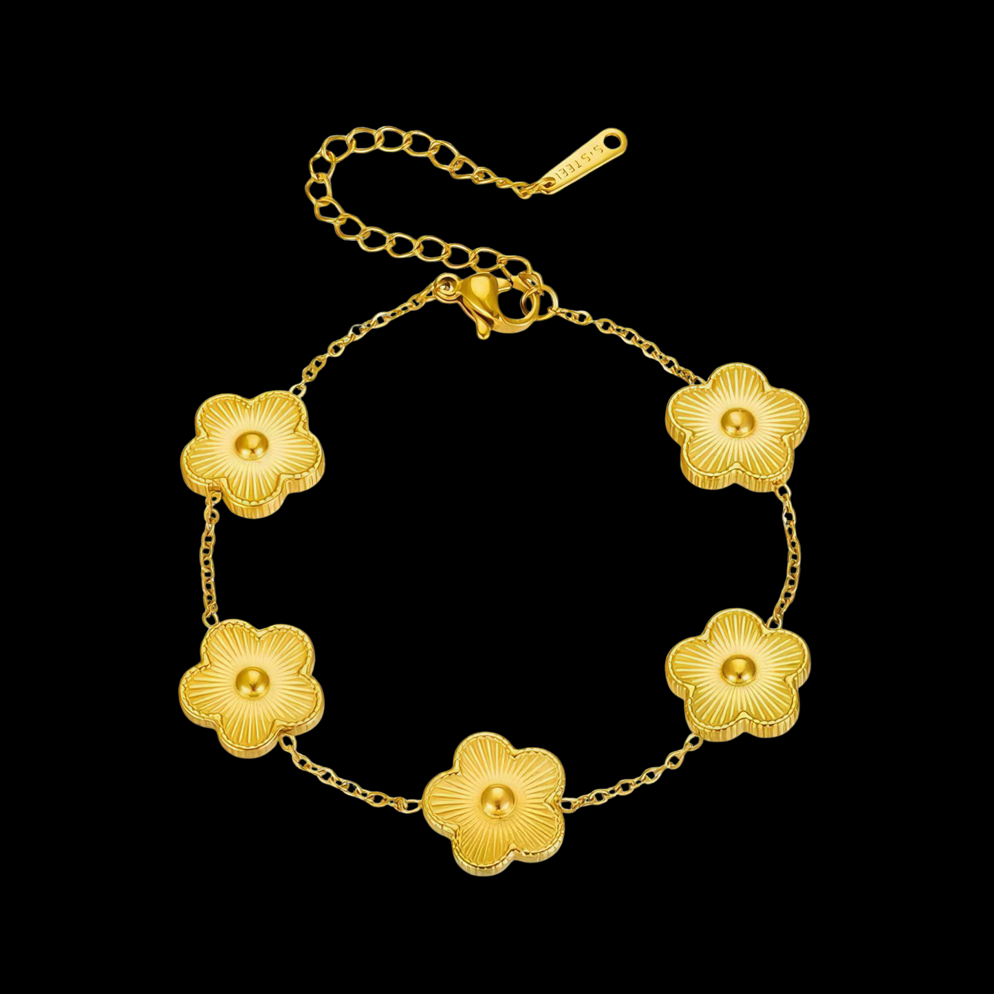 Bold Flower Gold Bracelet - Waterproof Jewellery Piece