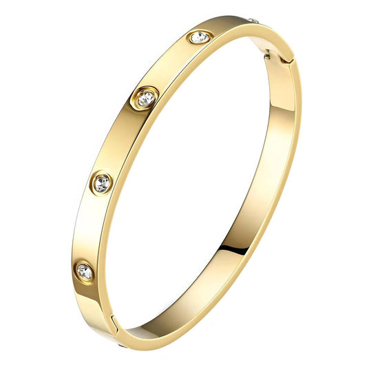 Waterproof Jewellery 18k Gold Bangle Bracelet White Background