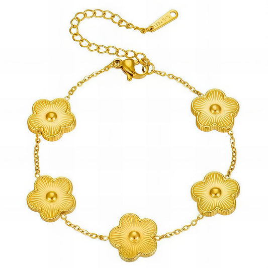 Bold Flower Gold Bracelet - Waterproof Jewellery Piece