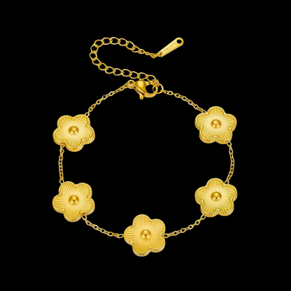 Bold Flower Gold Bracelet - Waterproof Jewellery Piece