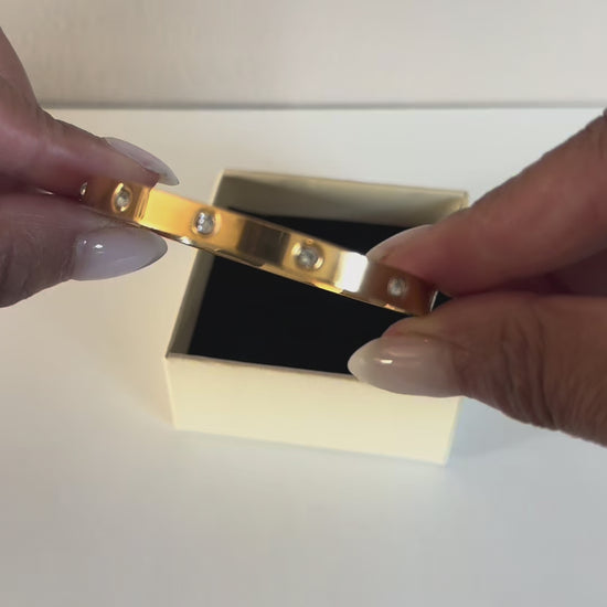 Waterproof Jewellery 18k Gold Bangle Bracelet Video